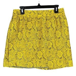 Banana Republic Skirt Womens 6 Yellow Short Career Professional A-Line Zip Lined